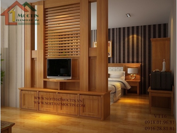 Vách ngăn phòng ngủ bằng gỗ thay thế tường thạch cao | Vách ngăn ...